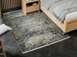 Moderner Webteppich graubeige