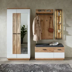 MONDO Garderobenschrank braunweiß