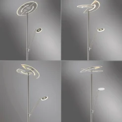 MONDO LED-Stehleuchte 2flg silberfarben