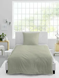 MONDO Seersucker-Bettwäsche grün