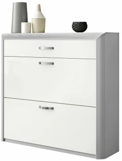 MONDO Stand-Schuhschrank silberfarben