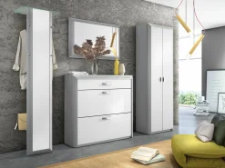 MONDO Stand-Schuhschrank silberfarben