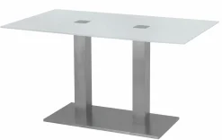 MONDO Säulenesstisch weiß