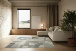 MONDO Webteppich modern weißgraublau