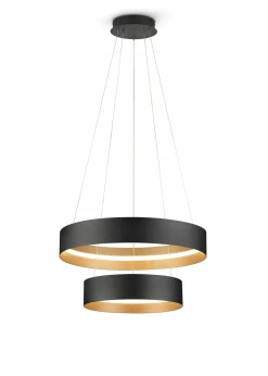 Musterring LED-Pendelleuchte 1flg schwarzgoldfarben