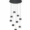 Musterring LED-Pendelleuchte 9flg schwarz