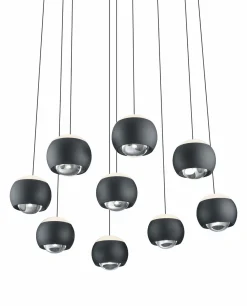 Musterring LED-Pendelleuchte 9flg schwarz