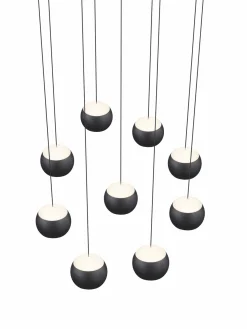 Musterring LED-Pendelleuchte 9flg schwarz
