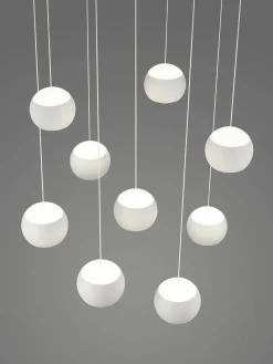 Musterring LED-Pendelleuchte 9flg weiß