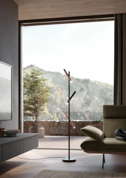 Musterring LED-Stehleuchte 3flg schwarz