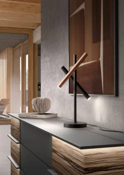 Musterring LED-Tischleuchte 2flg schwarz