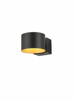 Musterring LED-Wandleuchte 1flg schwarzgoldfarben