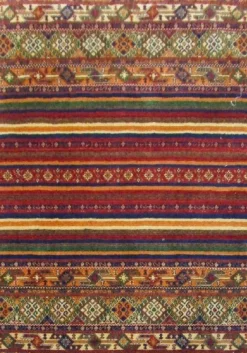 Nord Süd Webteppich Modern mehrfarbigrot