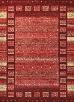 Nord Süd Webteppich rot