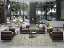 OCI Handwebteppich braunweißbeige