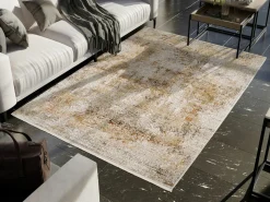 OCI Moderner Webteppich braunweiß