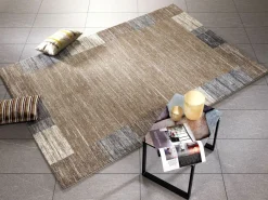 OCI Moderner Webteppich braunweiß