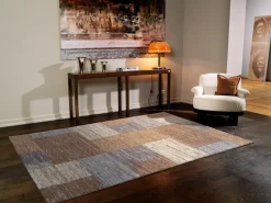 OCI Moderner Webteppich braunweiß