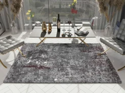 OCI Moderner Webteppich braunweiß