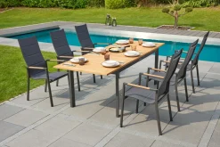 OUTDOOR Alu Textilene Hochlehner grau