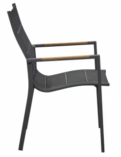OUTDOOR Alu Textilene Stapelsessel grau