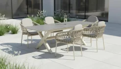 OUTDOOR Ausziehtisch graubeige