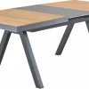 OUTDOOR Ausziehtisch Keramik/Teak braungrau