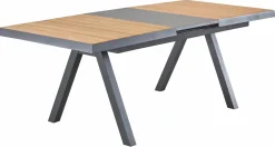 OUTDOOR Ausziehtisch Keramik/Teak braungrau