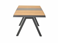OUTDOOR Ausziehtisch Keramik/Teak braungrau
