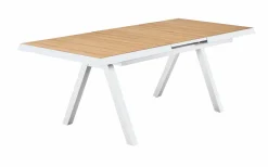 OUTDOOR Ausziehtisch Teakplatte Garten braungrau