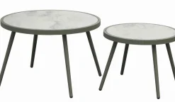 OUTDOOR Beistelltisch Set 2 tlg. grüngrau