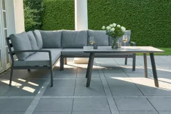 OUTDOOR Garten Speiselounge Set 4 tlg. grau