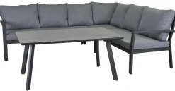 OUTDOOR Garten Speiselounge Set 4 tlg. grau