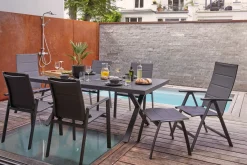 OUTDOOR Gartenhocker grau