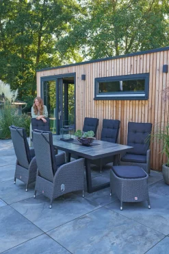 OUTDOOR Gartenhocker grau