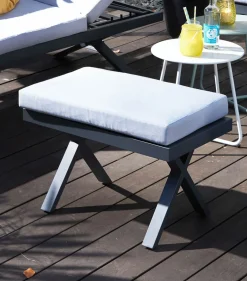 OUTDOOR Gartenhocker/Beistelltisch grau