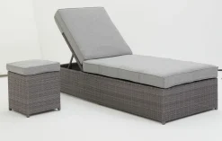 OUTDOOR Gartenhocker/Tisch klein grau