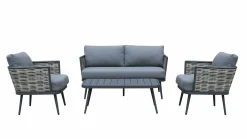 OUTDOOR Gartenlounge Alu 4-teilig braun