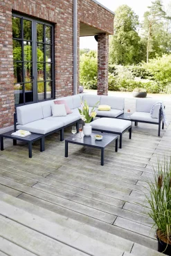 OUTDOOR Gartenlounge Eckelement grau