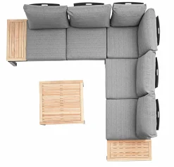 OUTDOOR Gartenlounge Outdoor Teakholz braungrau