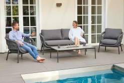 OUTDOOR Gartenlounge Set Rope 4 tlg. grau