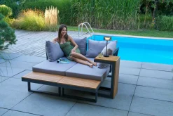 OUTDOOR Gartenlounge variabel stellbar braungrau