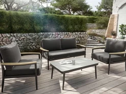 OUTDOOR Gartenlounge-Set 4 tlg. grau