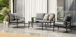 OUTDOOR Gartenlounge-Set 4 tlg. grau