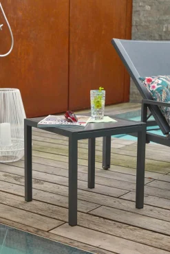 OUTDOOR Gartenmöbel Beistelltisch Alu grau