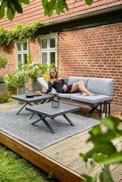 OUTDOOR Gartenmöbel Beistelltisch-Set grau