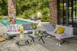 OUTDOOR Gartenmöbel Beistelltisch-Set grau