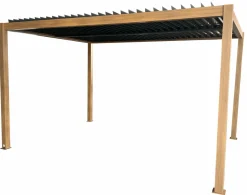 OUTDOOR Gartenpavillon 3x4 m Teakoptik schwarzgrau