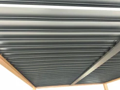 OUTDOOR Gartenpavillon 3x4 m Teakoptik schwarzgrau