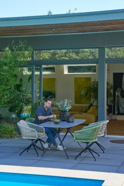 OUTDOOR Gartensessel drehbar Rope grau